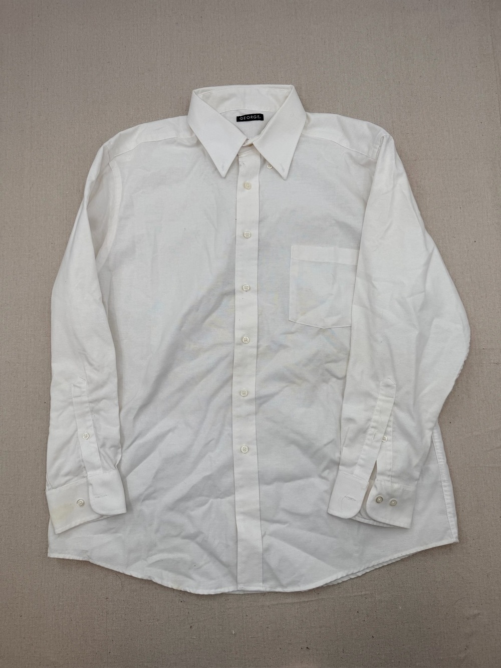 White Cotton-Blend Top - Large